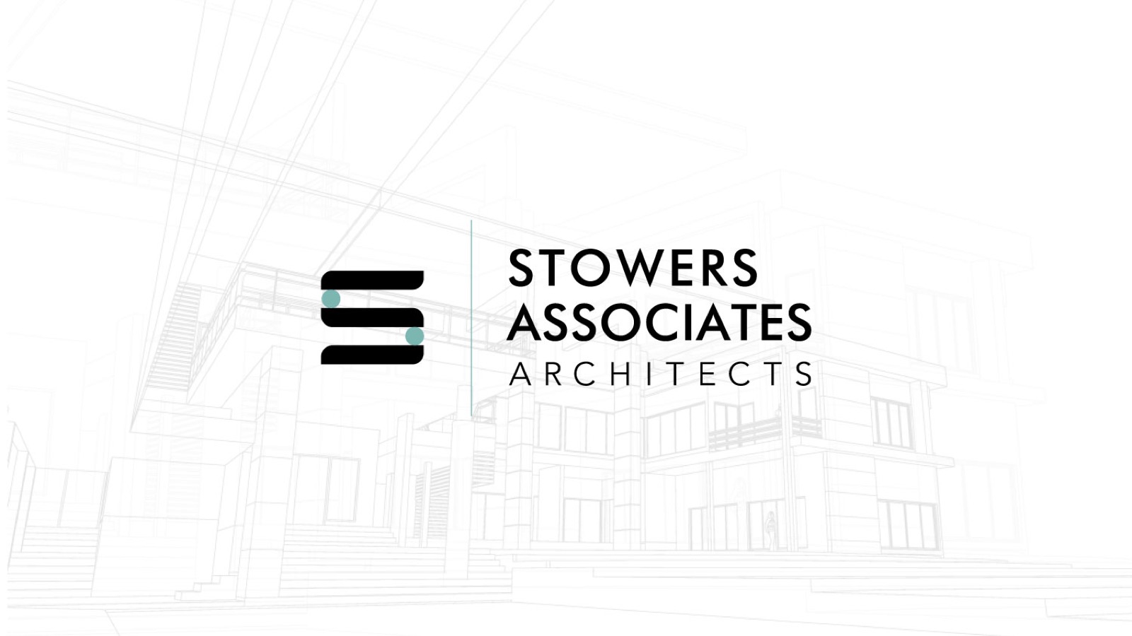 Stowers Associates refreshed logo shown in a presentation mockup